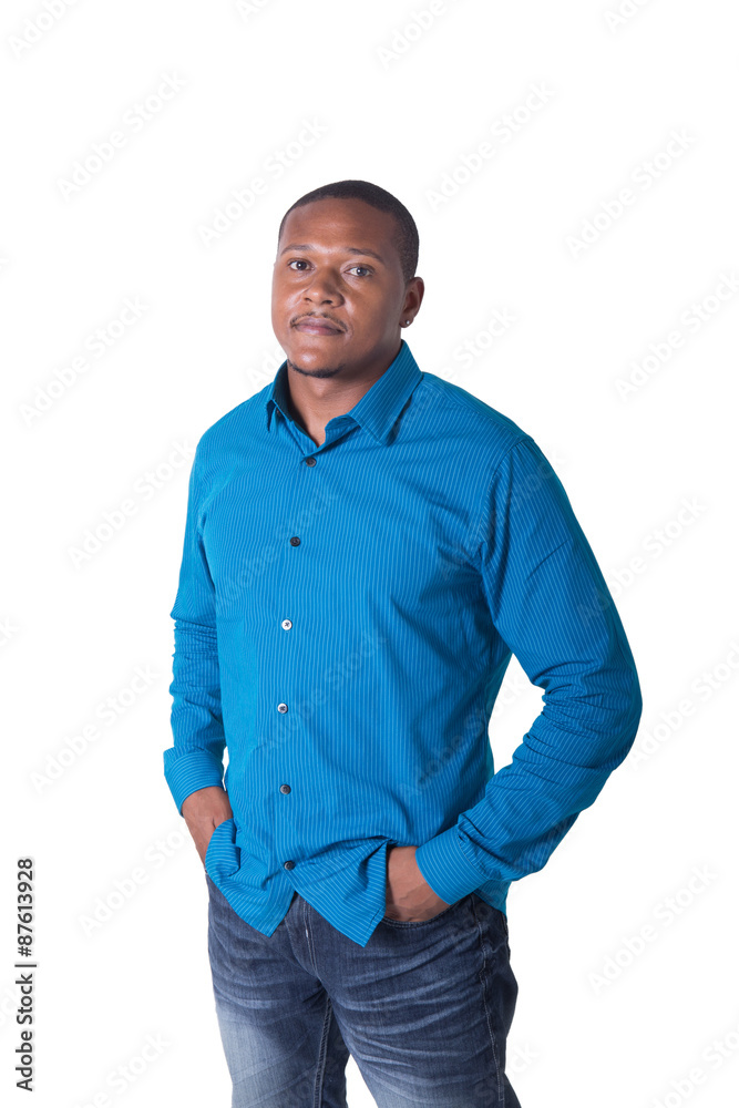 Photo of a handsome black male isolated on white Photo of a handsome black male isolated on white