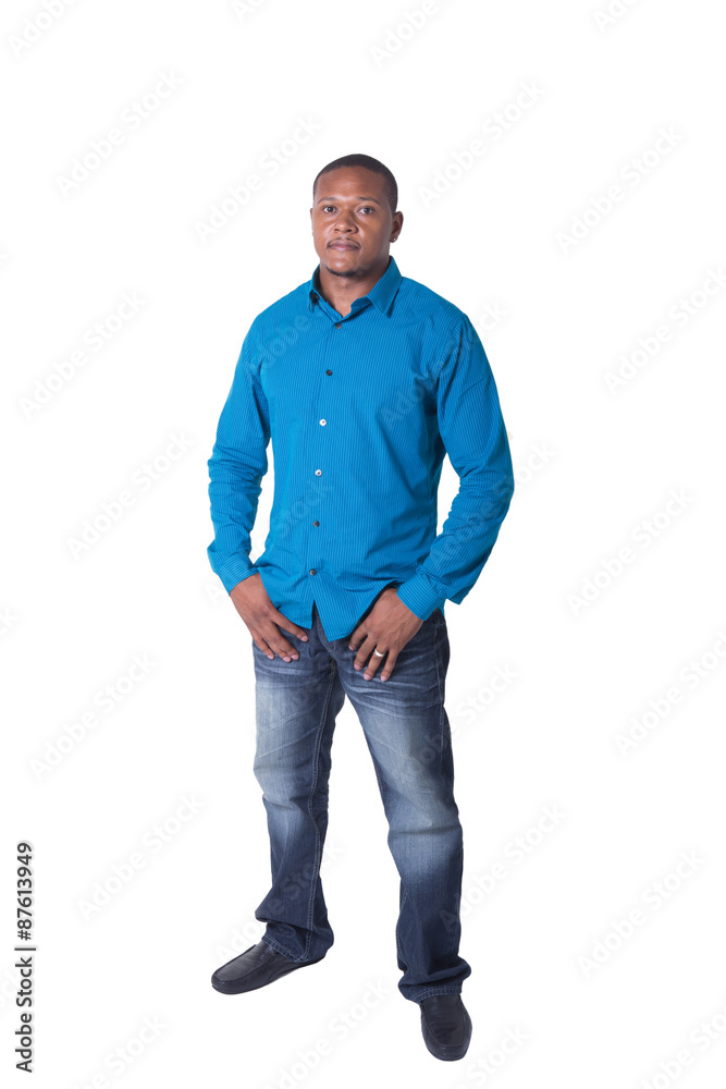 Fototapeta premium Photo of a handsome black male isolated on white