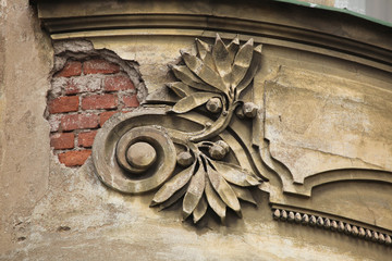 Art Nouveau stucco decoration in Hradec Kralove, Czech Republic.