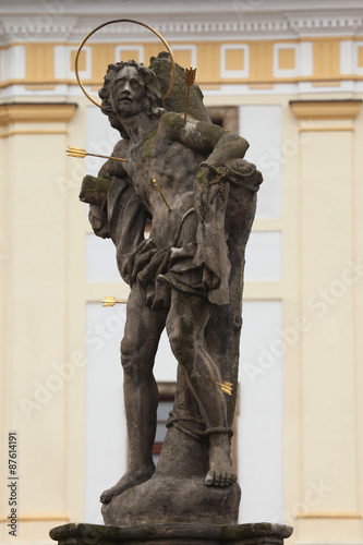 Saint Sebastian. Baroque statue in Hradec Kralove  Czech Republi