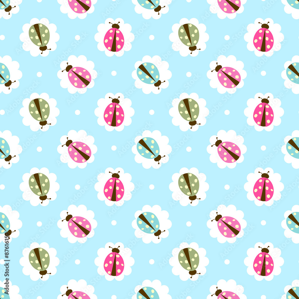 Seamless ladybug illustration pattern with shabby chic style
Seamless ladybug illustration pattern with shabby chic style