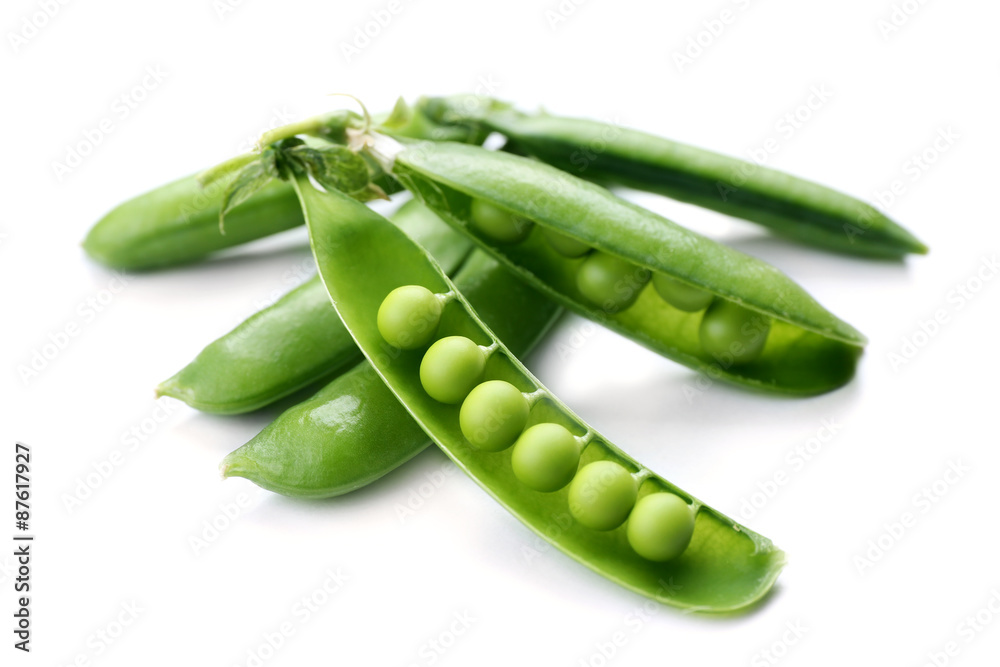Fresh green peas isolated on white Fresh green peas isolated on white