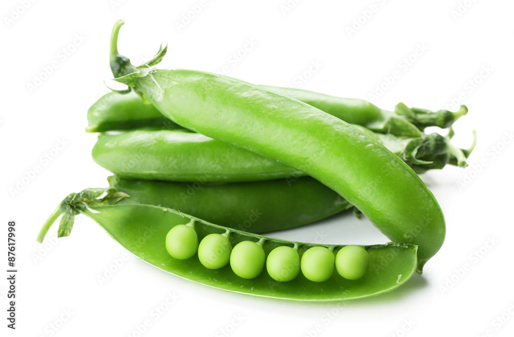 Fresh green peas isolated on white Fresh green peas isolated on white