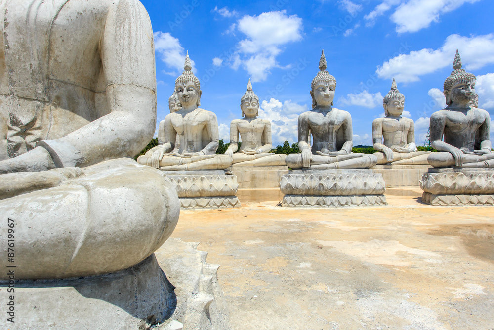 Buddha statue and blue sky, Nakhon Si Thammarat Province, Thailand