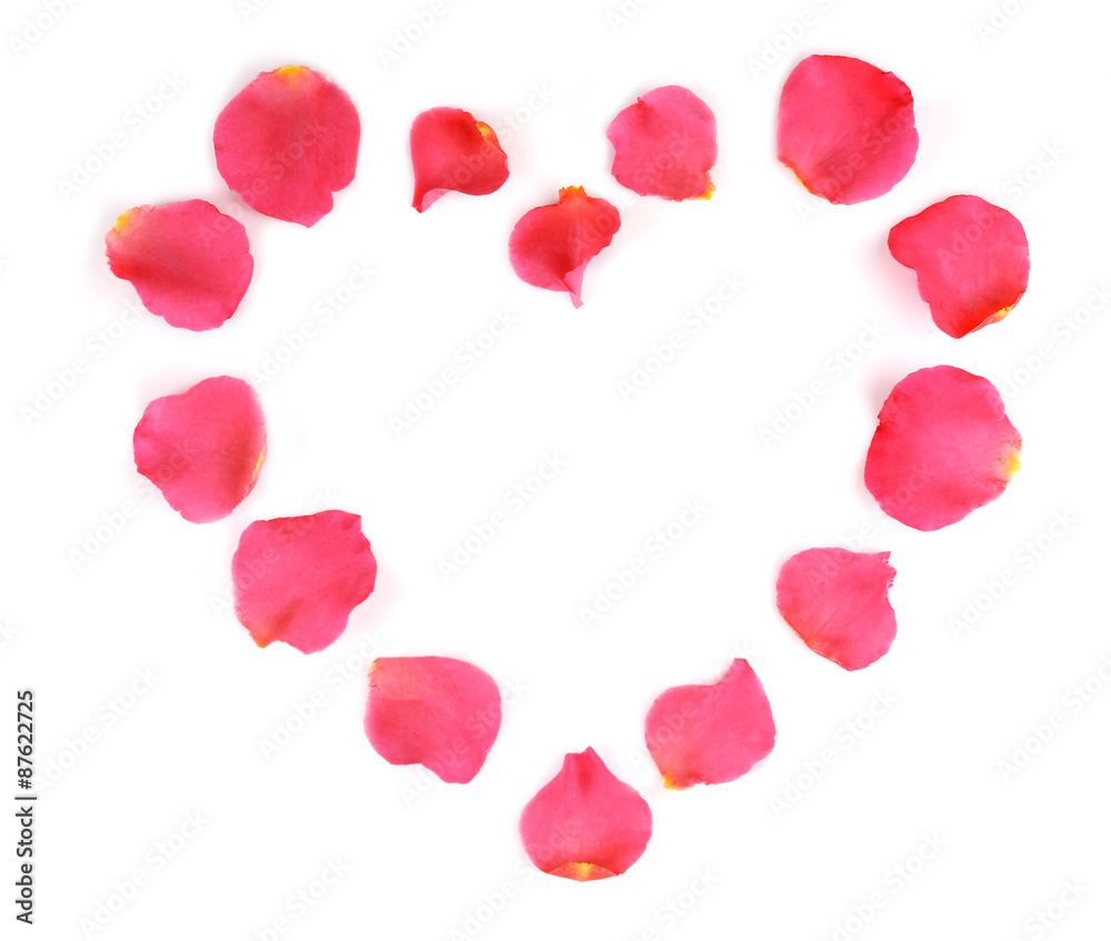 Heart of rose petals