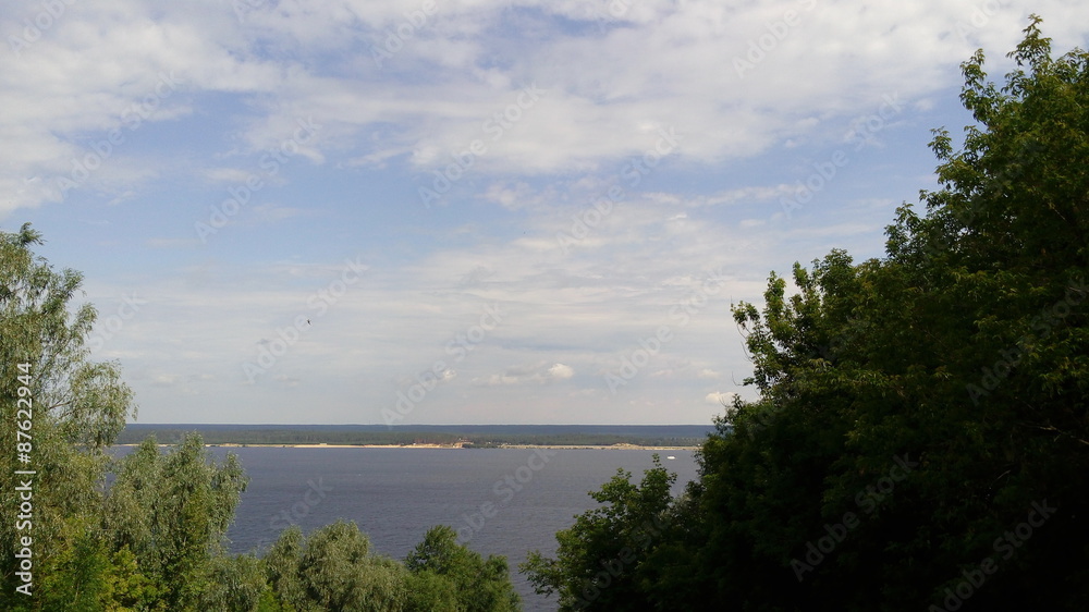 European river. Russians landscape top view