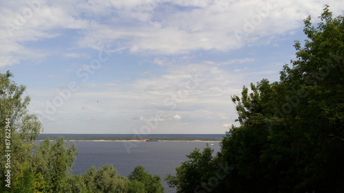 European river. Russians landscape top view