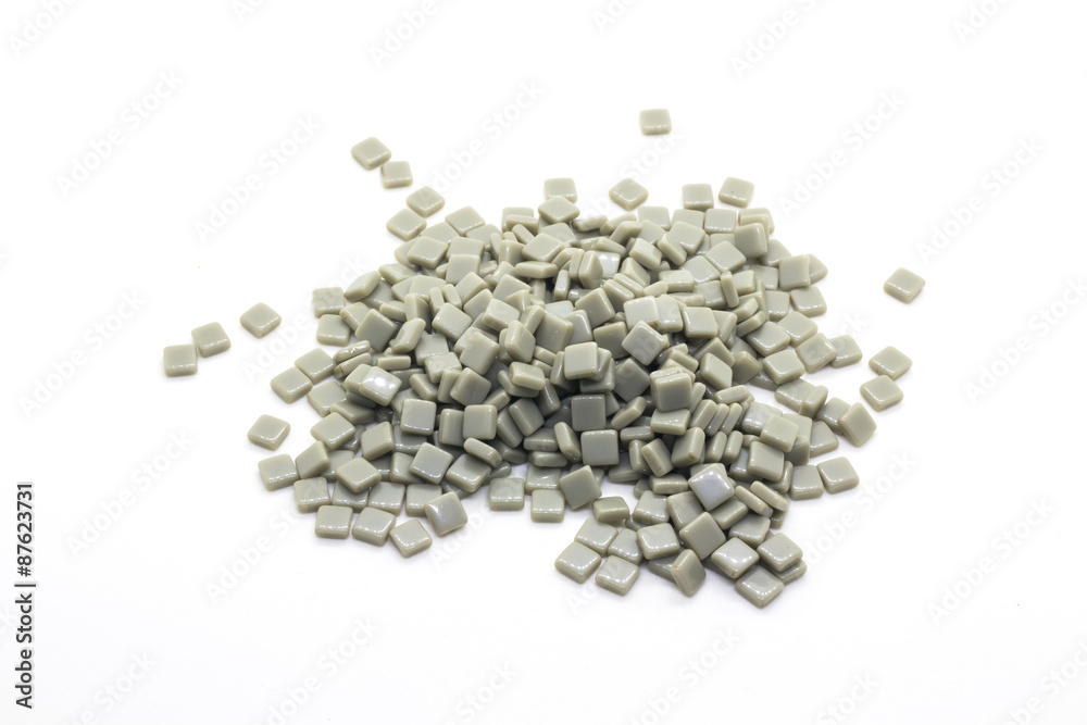 Plastic mosaic tile on white background Plastic mosaic tile on white background