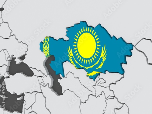 Map of worlds. Kazakhstan.