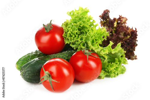 Fresh vegetables isolated on white