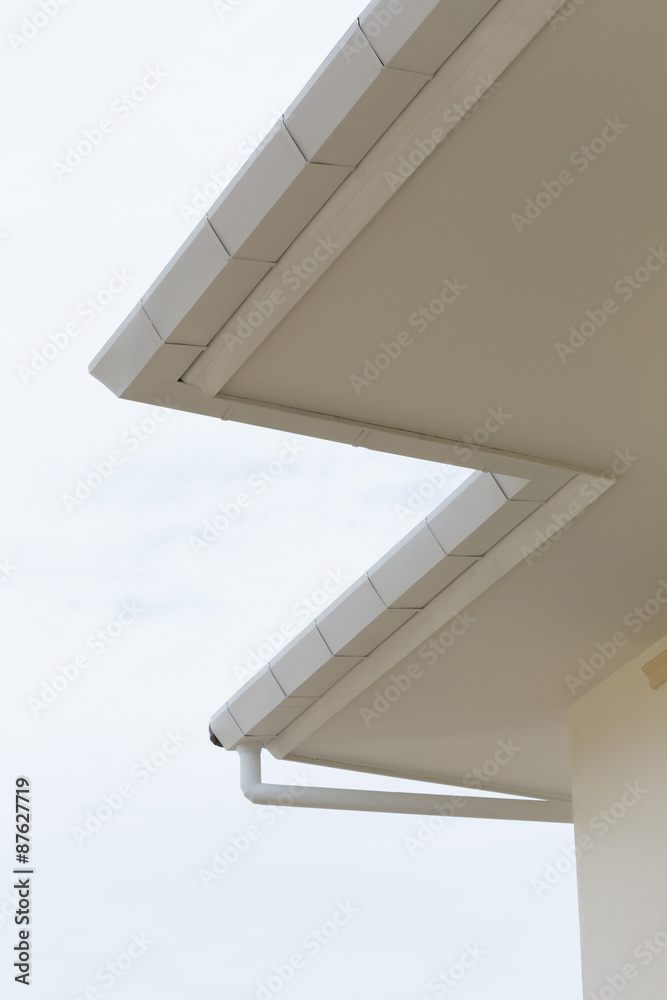 Fototapeta premium gutter on the roof top of house