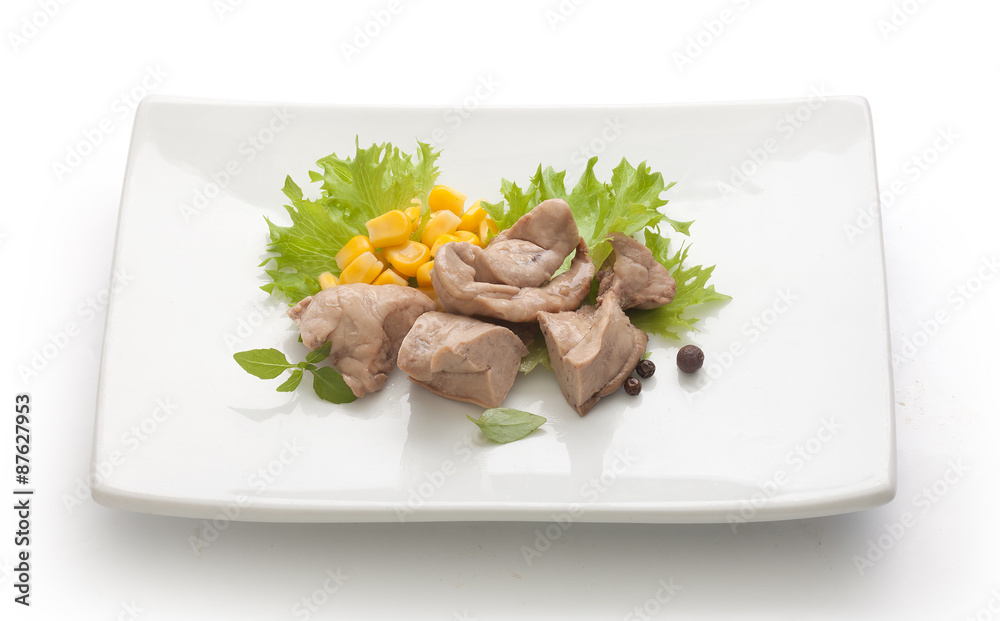 Cod liver with corn