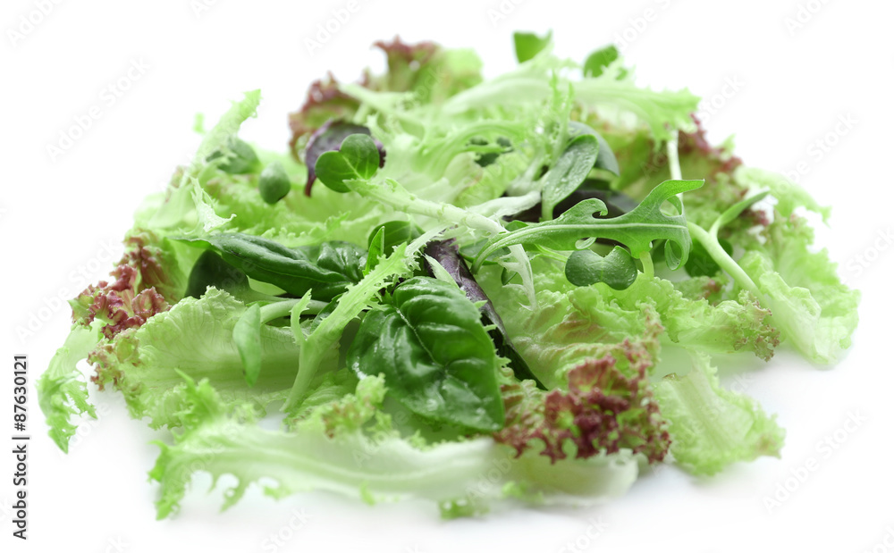 Fresh mixed green salad isolated on white Fresh mixed green salad isolated on white