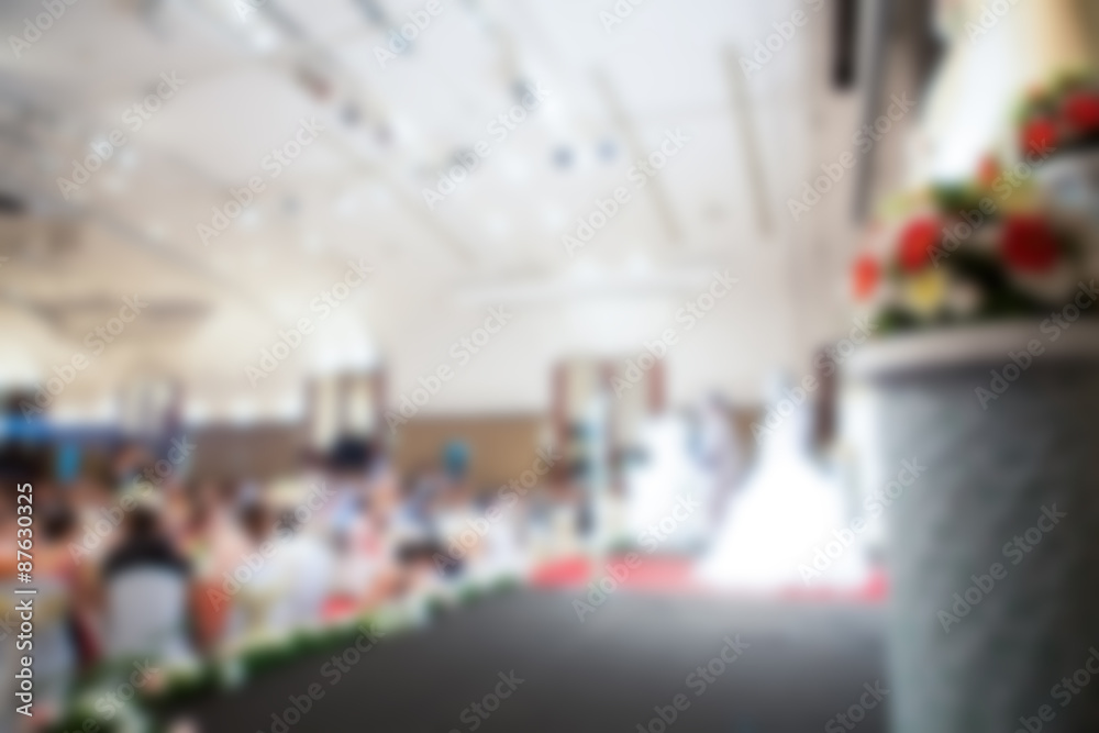 Fototapeta premium Abstract blur wedding cake in wedding event