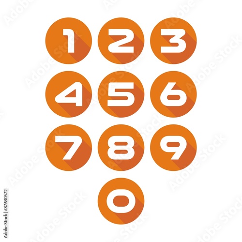 Flat Number Set Vector Editable
