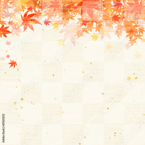 紅葉　もみじ　秋　和紙風