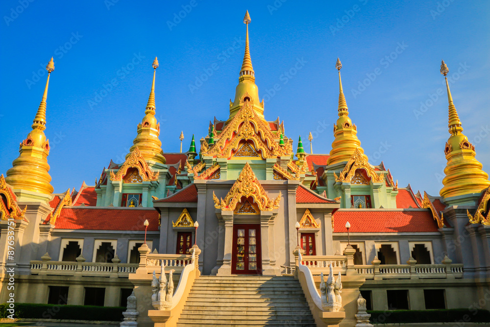 Fototapeta premium Wat Tang Sai, Golden Temple at Prachuap, Thailand