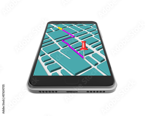 Wallpaper Mural Touchscreen smartphone with GPS navigation application Torontodigital.ca