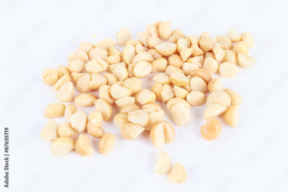 macadamia nuts isolated on a white background macadamia nuts isolated on a white background