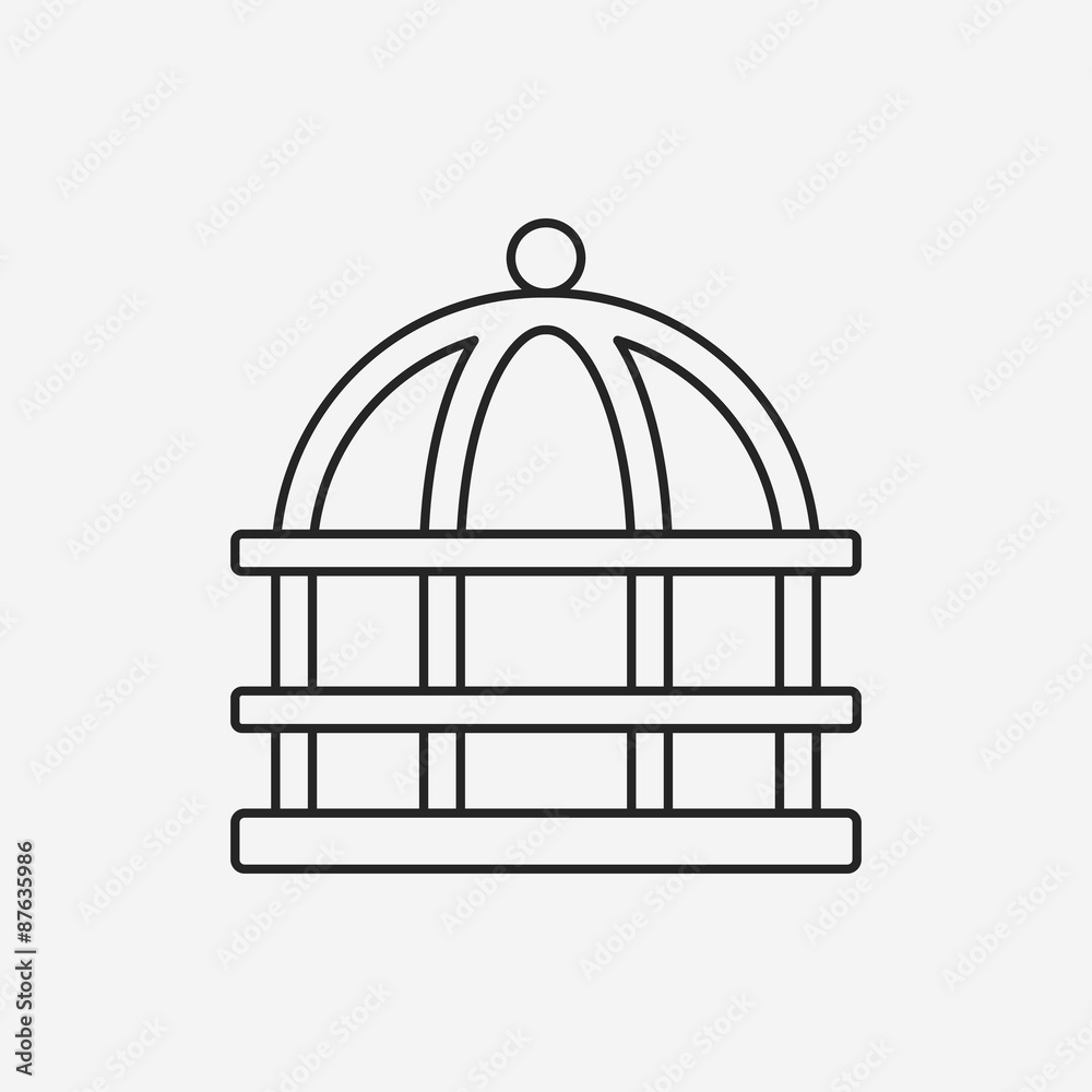 bird cage line icon