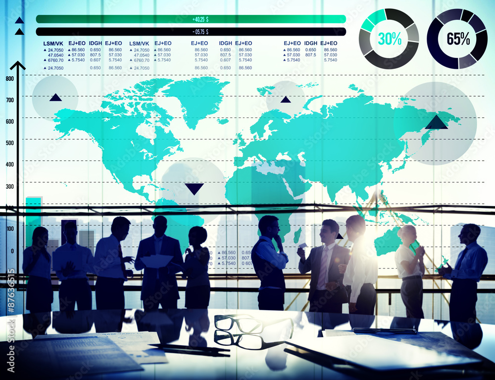 Global Business Graph Growth World Map Concept Global Business Graph Growth World Map Concept