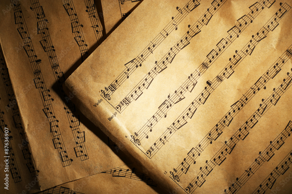 Fototapeta premium Music sheets background