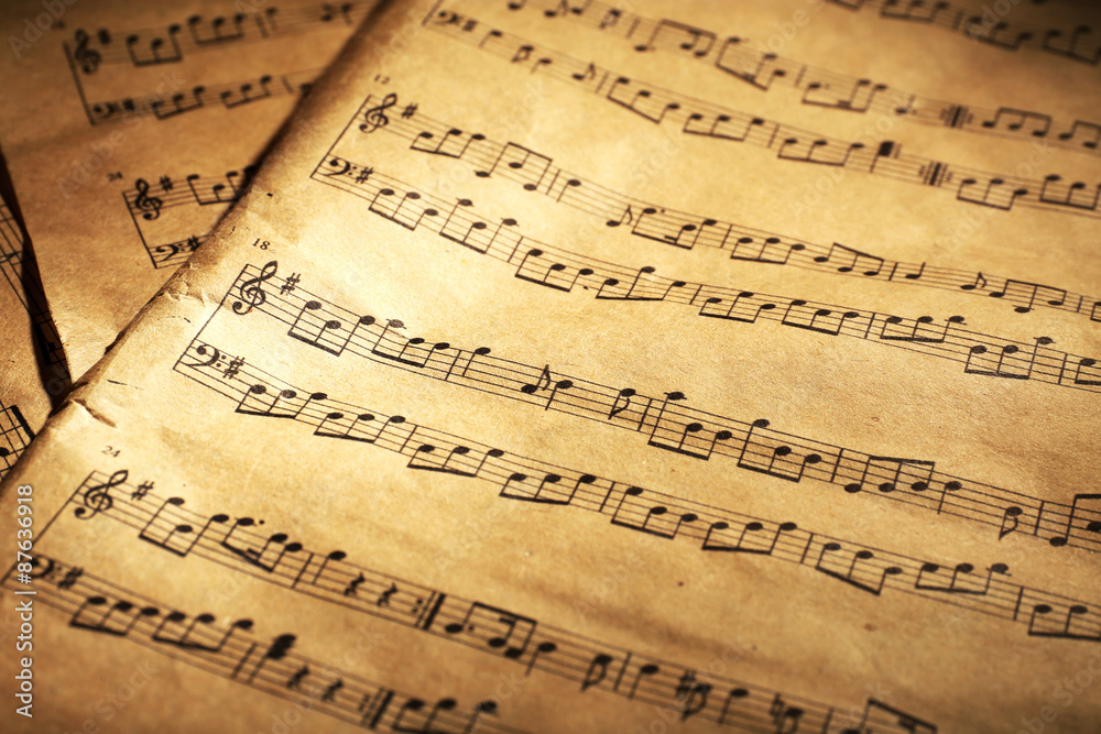 Obraz premium Music sheets background