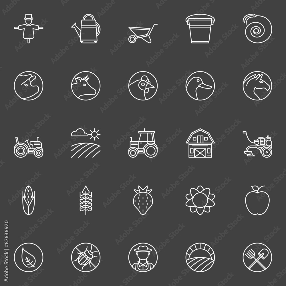 Farm icons collection