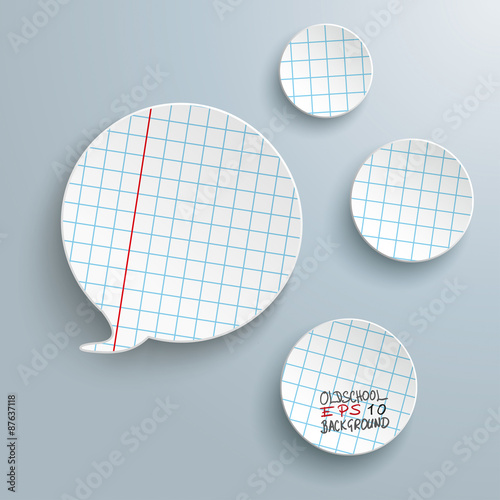 Checked Paper Speech Bubble 3 Circles
