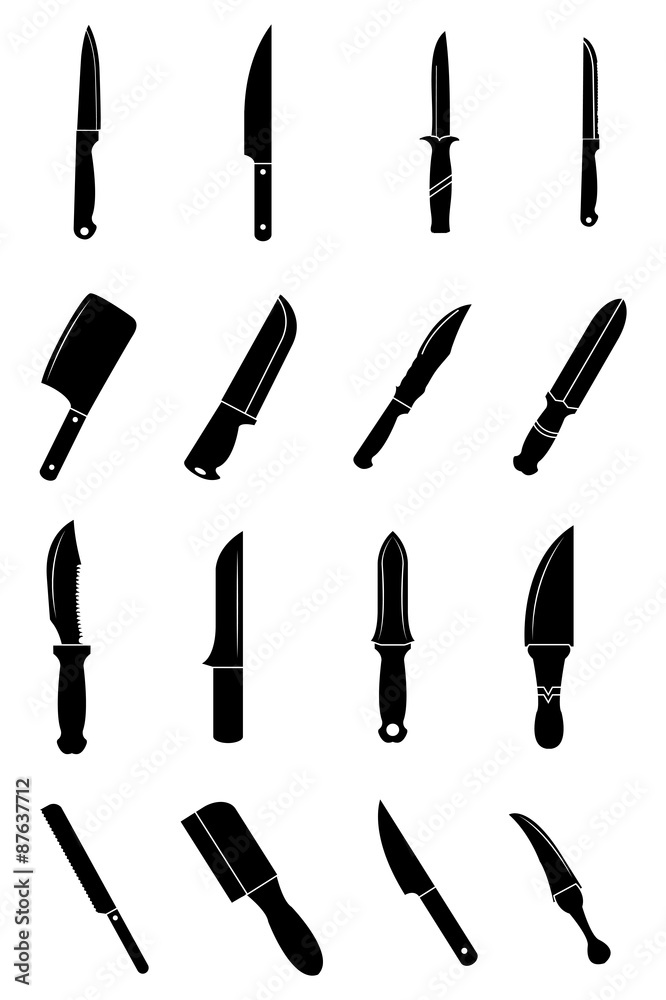 Obraz premium Knife icons set