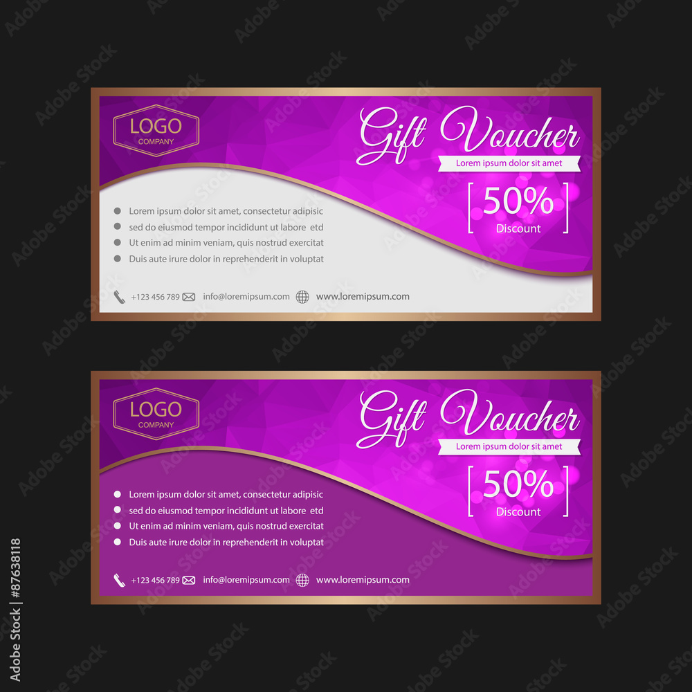 Voucher, Gift certificate, Coupon template.