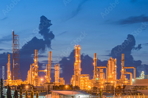 Oil refinery industry with oil storage tank