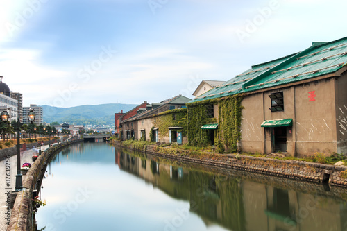 Otaru, historic canal and warehousedistrict in Hokkaido, Japan