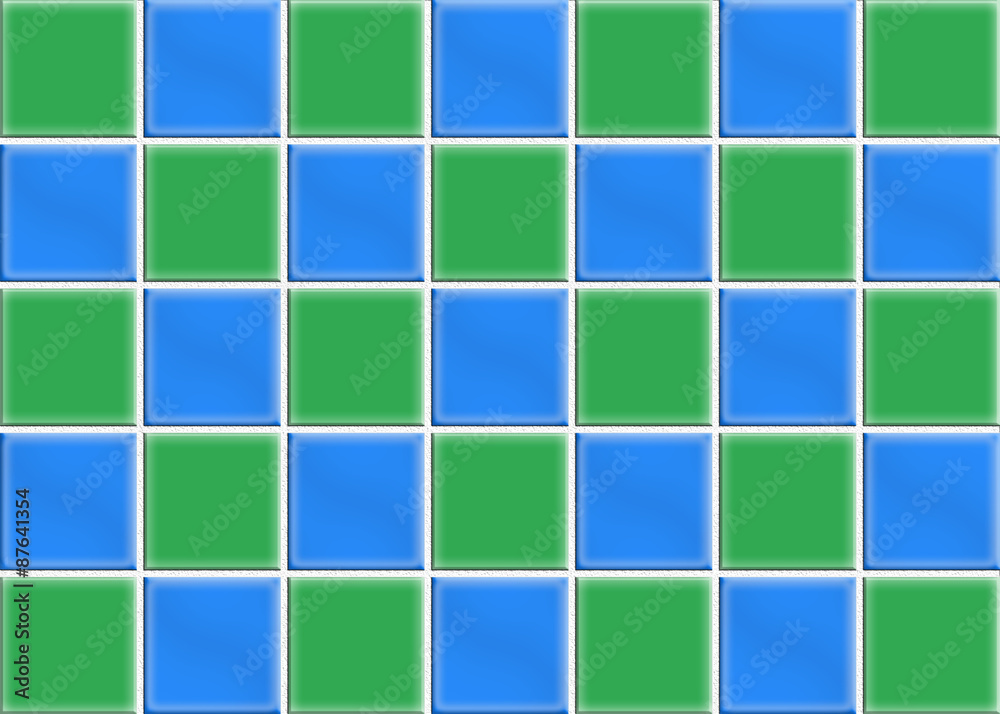 Green and blue tile wall texture background