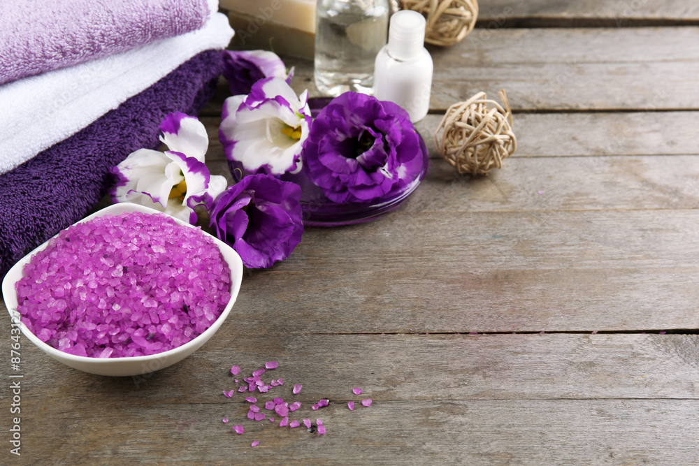 Spa still life with purple flowers Spa still life with purple flowers