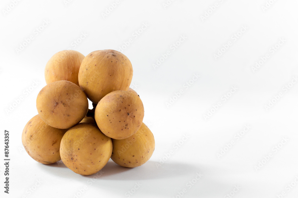 Longkong is fruit southern asian flavor sweet. Isolated on white Longkong is fruit southern asian flavor sweet. Isolated on white