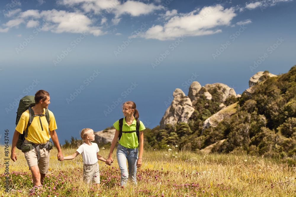 Family hiking