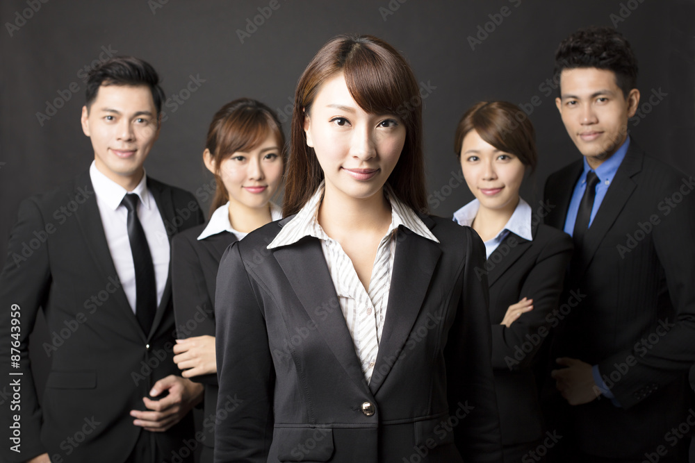young businesswoman with successful business team young businesswoman with successful business team