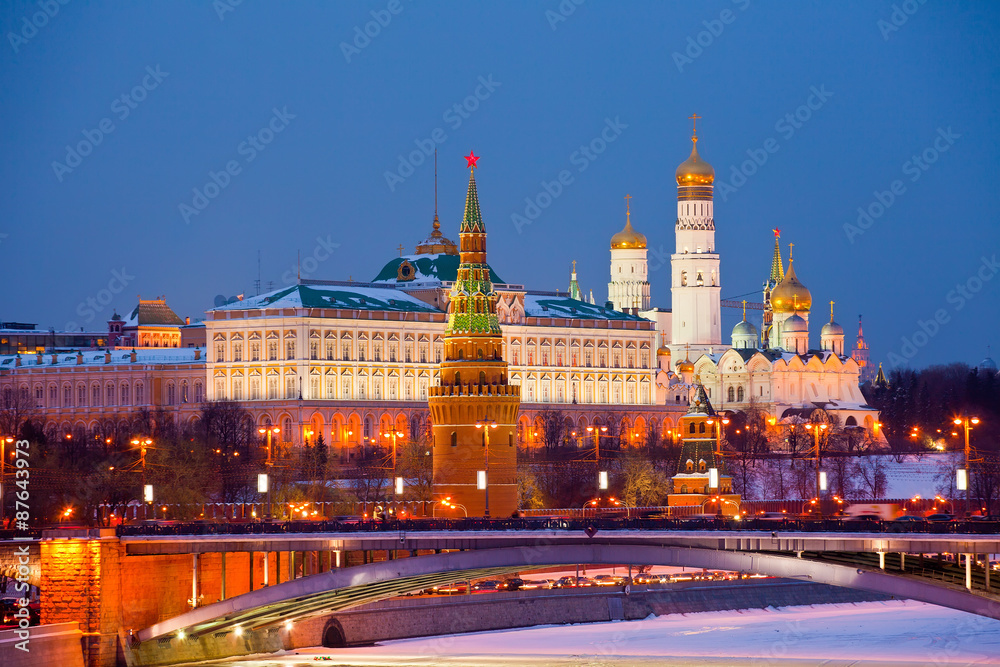 famous  view of Moscow Kremlin