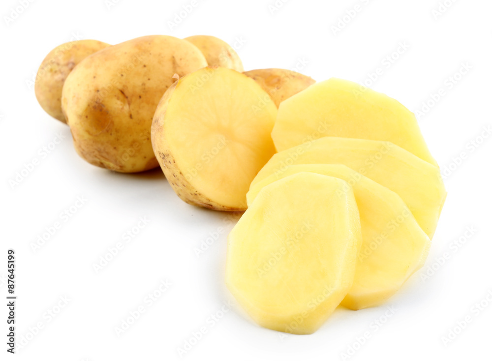 young potatoes isolated on white