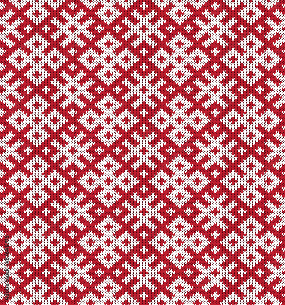 vector knitting seamless background: ornamental pattern
