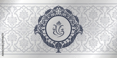Ganesha, Hindu wedding card, royal Rajasthan, India