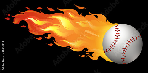 Baseball on fire