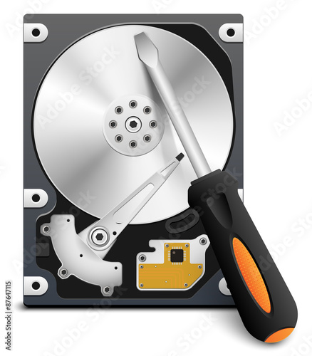 HDD repair icon, vector