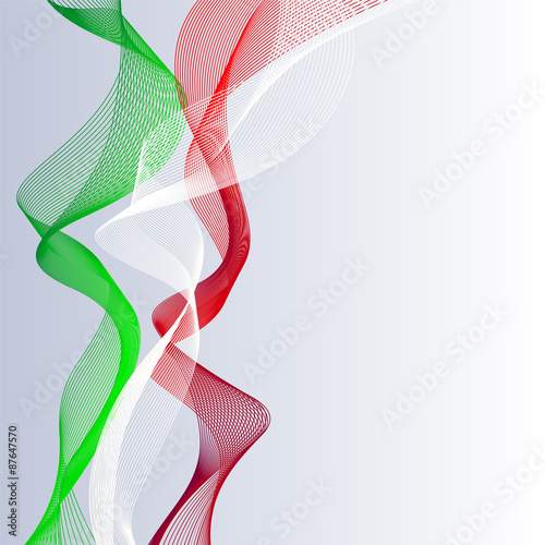 Canvastavla Vector template linear background with tricolor to celebrate June 2 - Italian Re