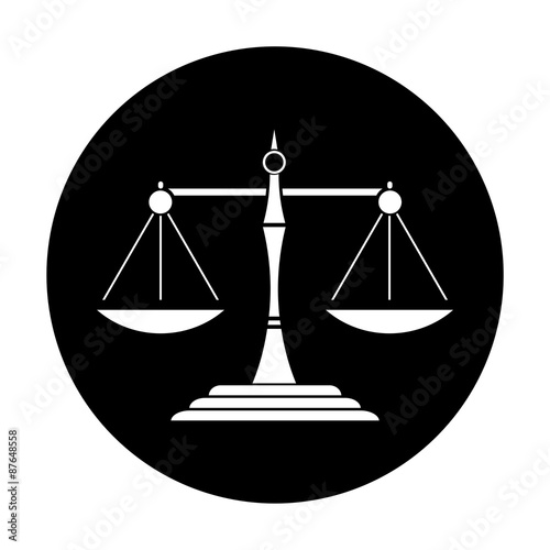 Justice Scale Black Circle Icon