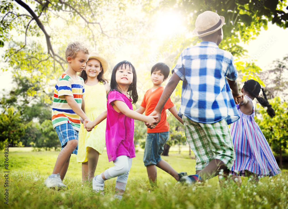 Children Friendship Togetherness Game Happiness Concept Children Friendship Togetherness Game Happiness Concept