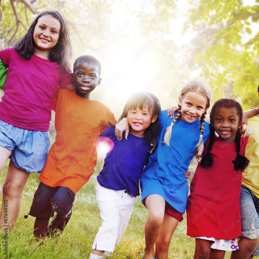 Children Friendship Togetherness Smiling Happiness Children Friendship Togetherness Smiling Happiness