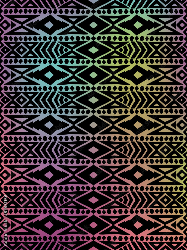 Aztec tribal mexican pattern