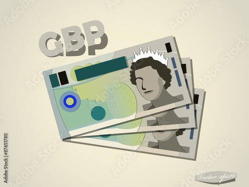 great britain pound  money paper vector design